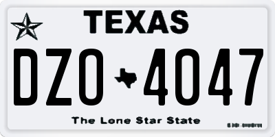 TX license plate DZO4047