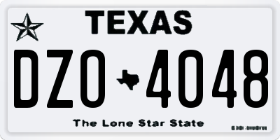 TX license plate DZO4048
