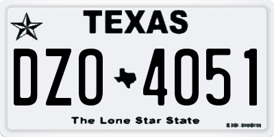 TX license plate DZO4051