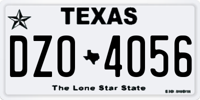 TX license plate DZO4056