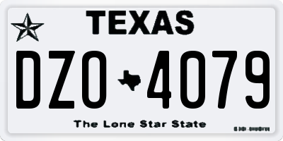 TX license plate DZO4079