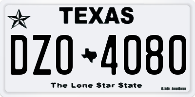 TX license plate DZO4080