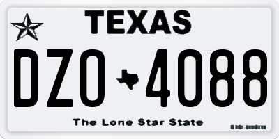 TX license plate DZO4088
