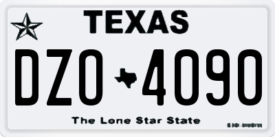 TX license plate DZO4090