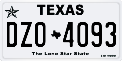 TX license plate DZO4093