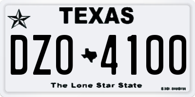 TX license plate DZO4100
