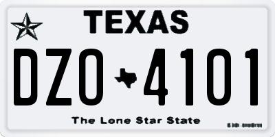 TX license plate DZO4101