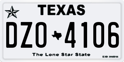 TX license plate DZO4106
