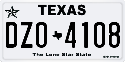 TX license plate DZO4108