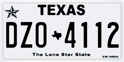 TX license plate DZO4112