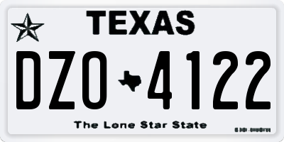 TX license plate DZO4122