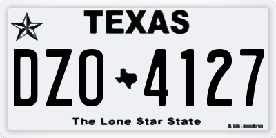 TX license plate DZO4127