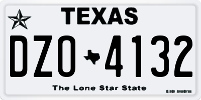 TX license plate DZO4132