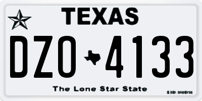 TX license plate DZO4133