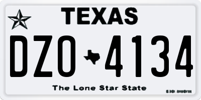 TX license plate DZO4134