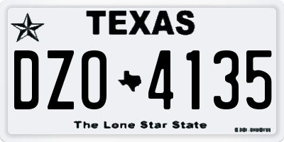 TX license plate DZO4135
