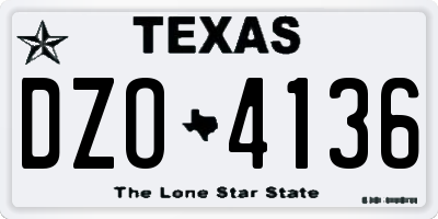 TX license plate DZO4136