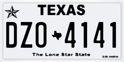TX license plate DZO4141
