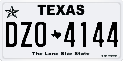 TX license plate DZO4144