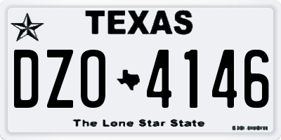 TX license plate DZO4146