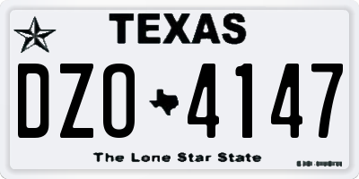 TX license plate DZO4147
