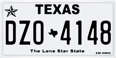 TX license plate DZO4148