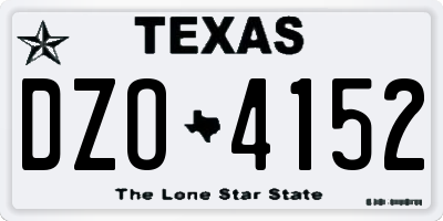 TX license plate DZO4152