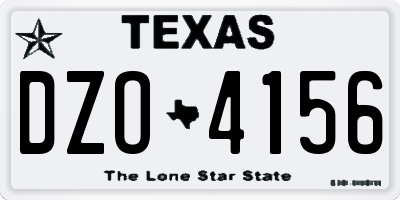 TX license plate DZO4156
