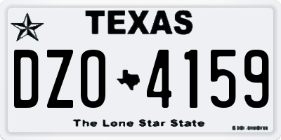 TX license plate DZO4159