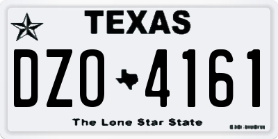 TX license plate DZO4161