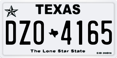 TX license plate DZO4165