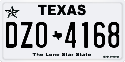 TX license plate DZO4168