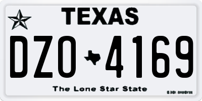 TX license plate DZO4169