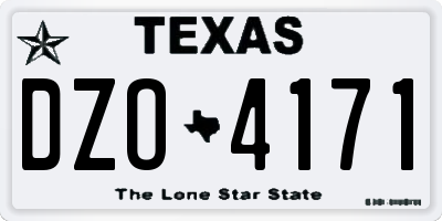 TX license plate DZO4171