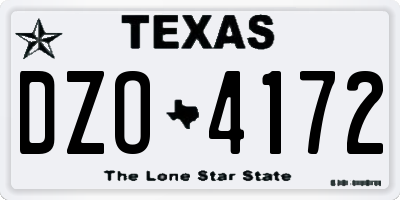 TX license plate DZO4172