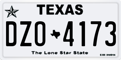 TX license plate DZO4173