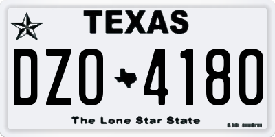 TX license plate DZO4180