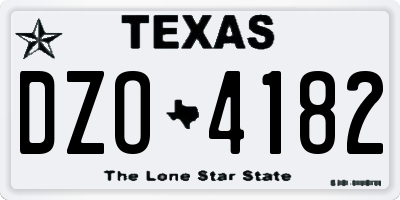 TX license plate DZO4182