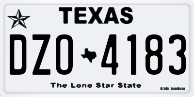TX license plate DZO4183