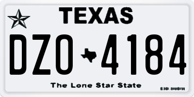 TX license plate DZO4184