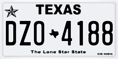 TX license plate DZO4188