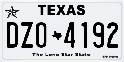 TX license plate DZO4192
