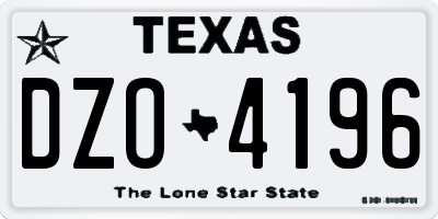 TX license plate DZO4196