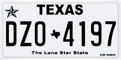 TX license plate DZO4197