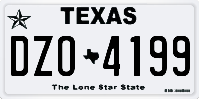 TX license plate DZO4199