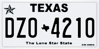 TX license plate DZO4210