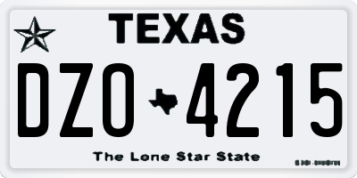 TX license plate DZO4215