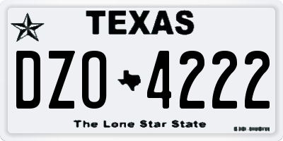 TX license plate DZO4222