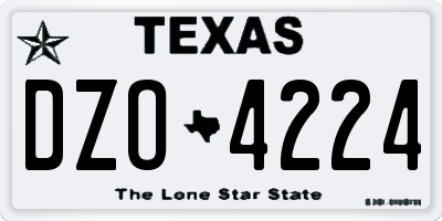 TX license plate DZO4224