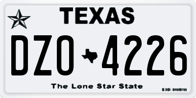 TX license plate DZO4226